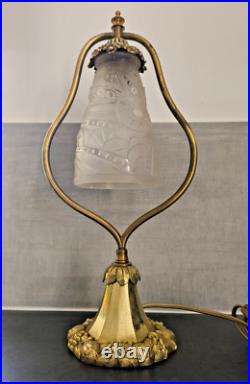 Lampe ART DECO PIED BRONZE LAMPE de chevet / de bureau