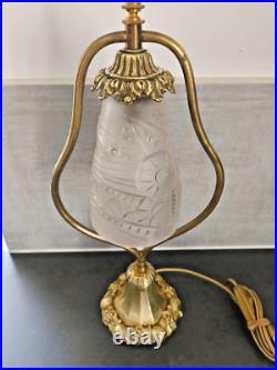 Lampe ART DECO PIED BRONZE LAMPE de chevet / de bureau