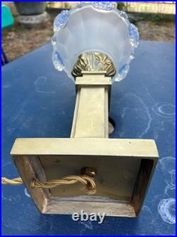 Lampe ART DECO PIED BRONZE Tulipe EZAN Lampe moderniste de chevet / de bureau