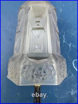 Lampe ART DECO PIED FER FORGE Tulipe HETTIER & VINCENT signée