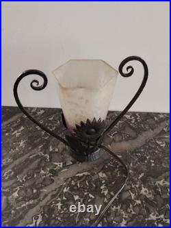 Lampe ART DECO SCHNEIDER PIED Fer Forgé LAMPE de chevet / de bureau