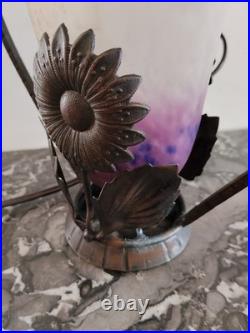 Lampe ART DECO SCHNEIDER PIED Fer Forgé LAMPE de chevet / de bureau