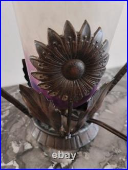 Lampe ART DECO SCHNEIDER PIED Fer Forgé LAMPE de chevet / de bureau