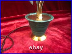 Lampe ART DECO brin de muguet 31cm Laiton Céramique Clochettes opaline Luminaire