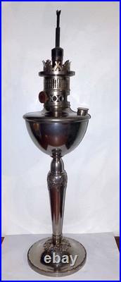 Lampe A Pétrole Moderne Tito Landi Titus Rare Pied Fleuri Art Deco Dilecta