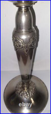 Lampe A Pétrole Moderne Tito Landi Titus Rare Pied Fleuri Art Deco Dilecta