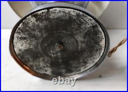 Lampe A Poser Champignon Montage Metal Chrome Bague Bois Design 1930/40