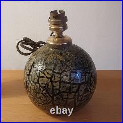 Lampe A Poser De Forme Boule En Verre Eglomise Noir Et Or / Art Deco