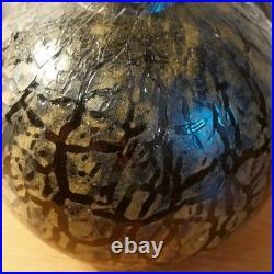 Lampe A Poser De Forme Boule En Verre Eglomise Noir Et Or / Art Deco