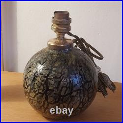 Lampe A Poser De Forme Boule En Verre Eglomise Noir Et Or / Art Deco
