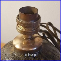 Lampe A Poser De Forme Boule En Verre Eglomise Noir Et Or / Art Deco