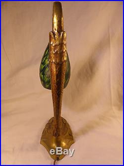 Lampe Ancienne Bronze Signée C. Ranc Art Nouveau Deco 25 / 30