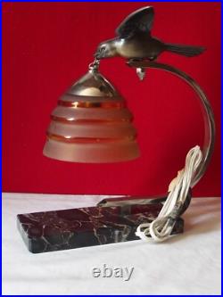 Lampe Ancienne Periode Art Deco /oiseau