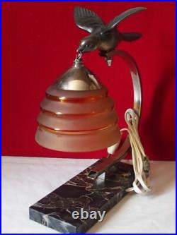Lampe Ancienne Periode Art Deco /oiseau