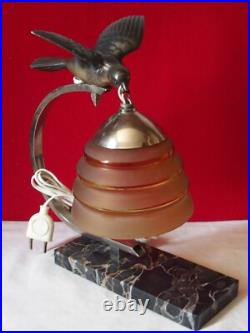 Lampe Ancienne Periode Art Deco /oiseau