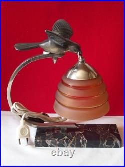 Lampe Ancienne Periode Art Deco /oiseau