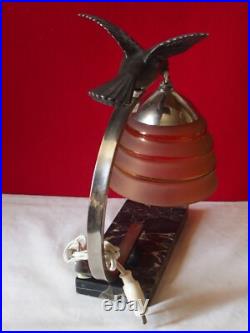 Lampe Ancienne Periode Art Deco /oiseau