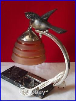 Lampe Ancienne Periode Art Deco /oiseau