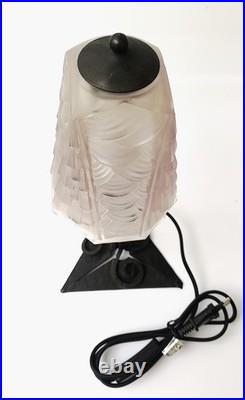 Lampe Art Déco André Neut & Charles Schneider en fer forgé et verre