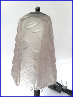 Lampe Art Déco André Neut & Charles Schneider en fer forgé et verre