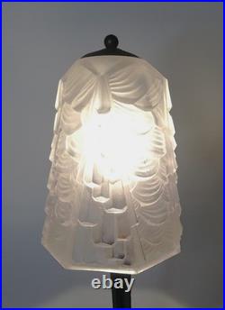 Lampe Art Déco André Neut & Charles Schneider en fer forgé et verre