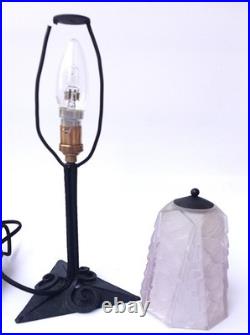 Lampe Art Déco André Neut & Charles Schneider en fer forgé et verre