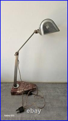 Lampe Art Déco Artisanat Français Bureau articulée vintage 1930/50's