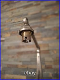 Lampe Art Deco Bronze Argenté + Pate Verre Pressé Degue. Lamp French