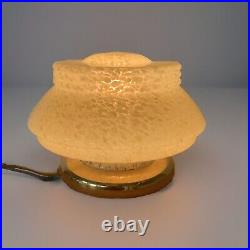 Lampe Art Deco Champignon Verre De Clichy Jaune