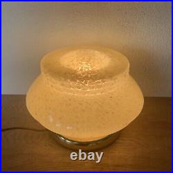 Lampe Art Deco Champignon Verre De Clichy Jaune