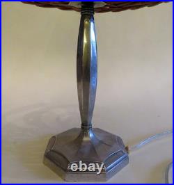 Lampe Art Deco Christofle métal argenté 1925 estampillé et numéroté