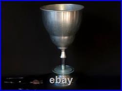 Lampe Art Deco Cornet Reflecteur Alu Pied Chromé Cercle De Verre Vers 35/40