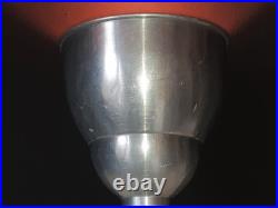 Lampe Art Deco Cornet Reflecteur Alu Pied Chromé Cercle De Verre Vers 35/40