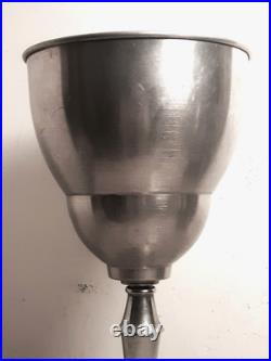 Lampe Art Deco Cornet Reflecteur Alu Pied Chromé Cercle De Verre Vers 35/40