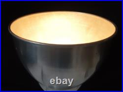 Lampe Art Deco Cornet Reflecteur Alu Pied Chromé Cercle De Verre Vers 35/40