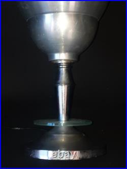 Lampe Art Deco Cornet Reflecteur Alu Pied Chromé Cercle De Verre Vers 35/40 Lampe Art Deco Cornet Reflecteur Alu Pied Chromé Cercle De Verre Vers 35/40