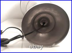 Lampe Art Deco Cornet Reflecteur Alu Pied Chromé Cercle De Verre Vers 35/40