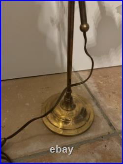 Lampe Art Deco Doré Tulipe Pâte de Verre. Ancienne laiton