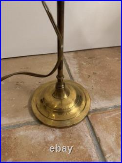 Lampe Art Deco Doré Tulipe Pâte de Verre. Ancienne laiton