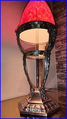 Lampe Art Déco En Métal Argenté Orfèvrerie 1930