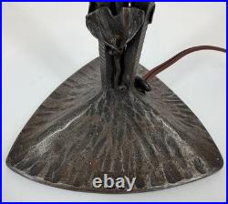 Lampe Art Déco Fer Forgé Henry Fournier HF Ginkgo Biloba Pied Lampe 1930