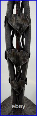 Lampe Art Déco Fer Forgé Henry Fournier HF Ginkgo Biloba Pied Lampe 1930