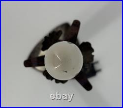 Lampe Art Déco Fer Forgé Henry Fournier HF Ginkgo Biloba Pied Lampe 1930