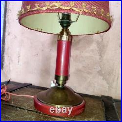 Lampe Art Déco Laiton et bois rouge