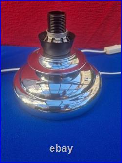 Lampe Art Déco Tchécoslovaque Chrome Verre Opalin Vintage 1930- 50 NAPAKO