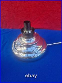Lampe Art Déco Tchécoslovaque Chrome Verre Opalin Vintage 1930- 50 NAPAKO