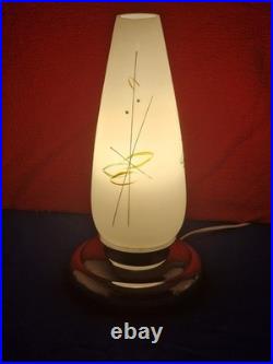 Lampe Art Déco Tchécoslovaque Chrome Verre Opalin Vintage 1930- 50 NAPAKO