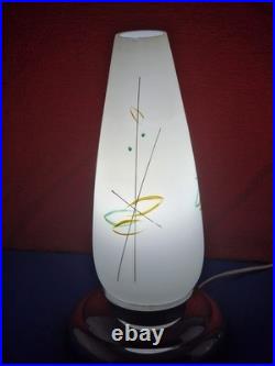 Lampe Art Déco Tchécoslovaque Chrome Verre Opalin Vintage 1930- 50 NAPAKO