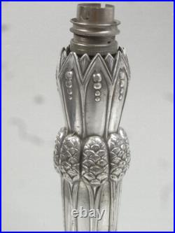 Lampe Art Déco Verrerie Globe Opalescent Ezan France Pied Métal Argenté L R