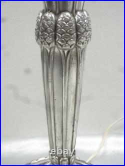 Lampe Art Déco Verrerie Globe Opalescent Ezan France Pied Métal Argenté L R